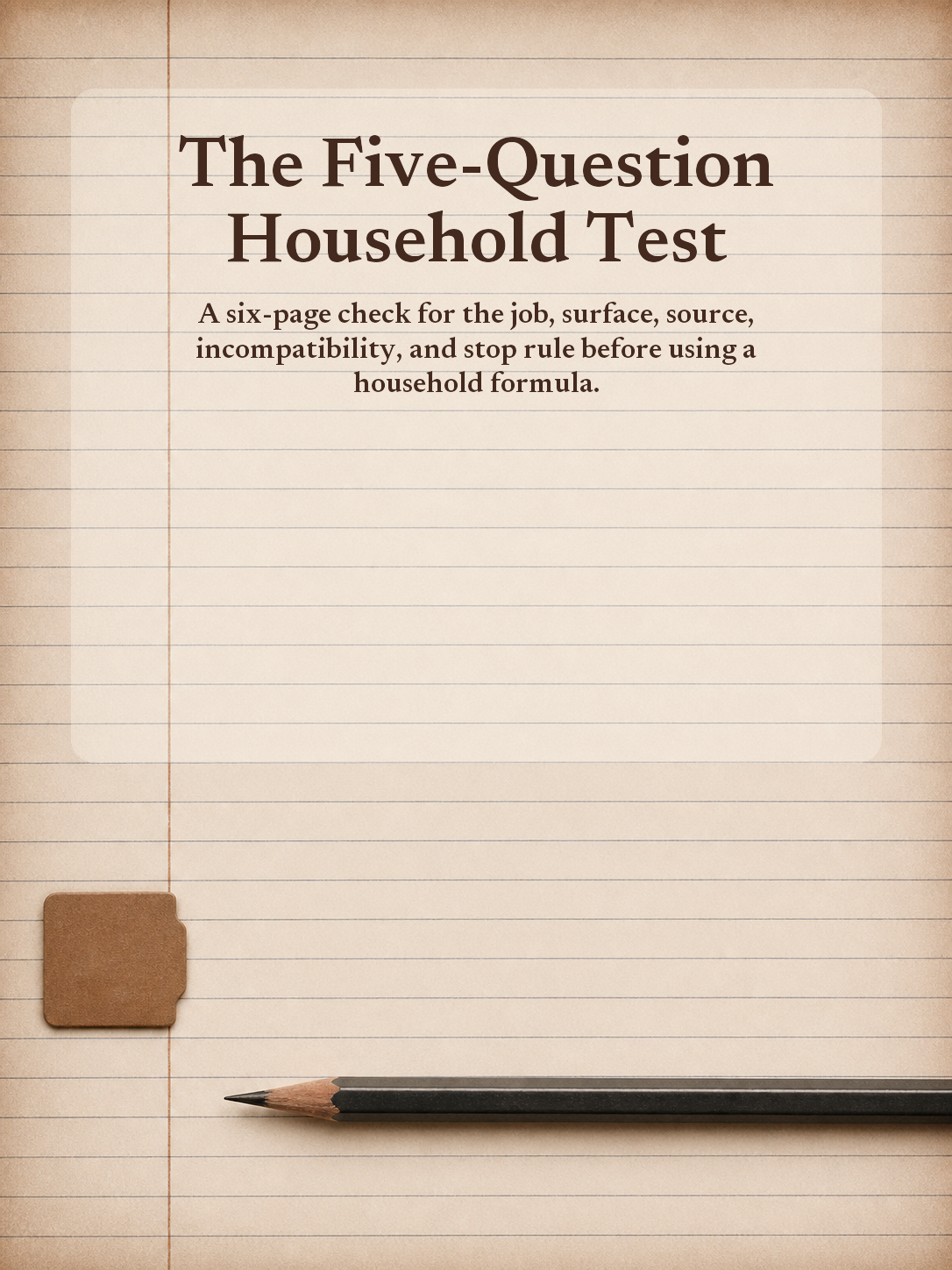 Cover of The Five-Question Household Test