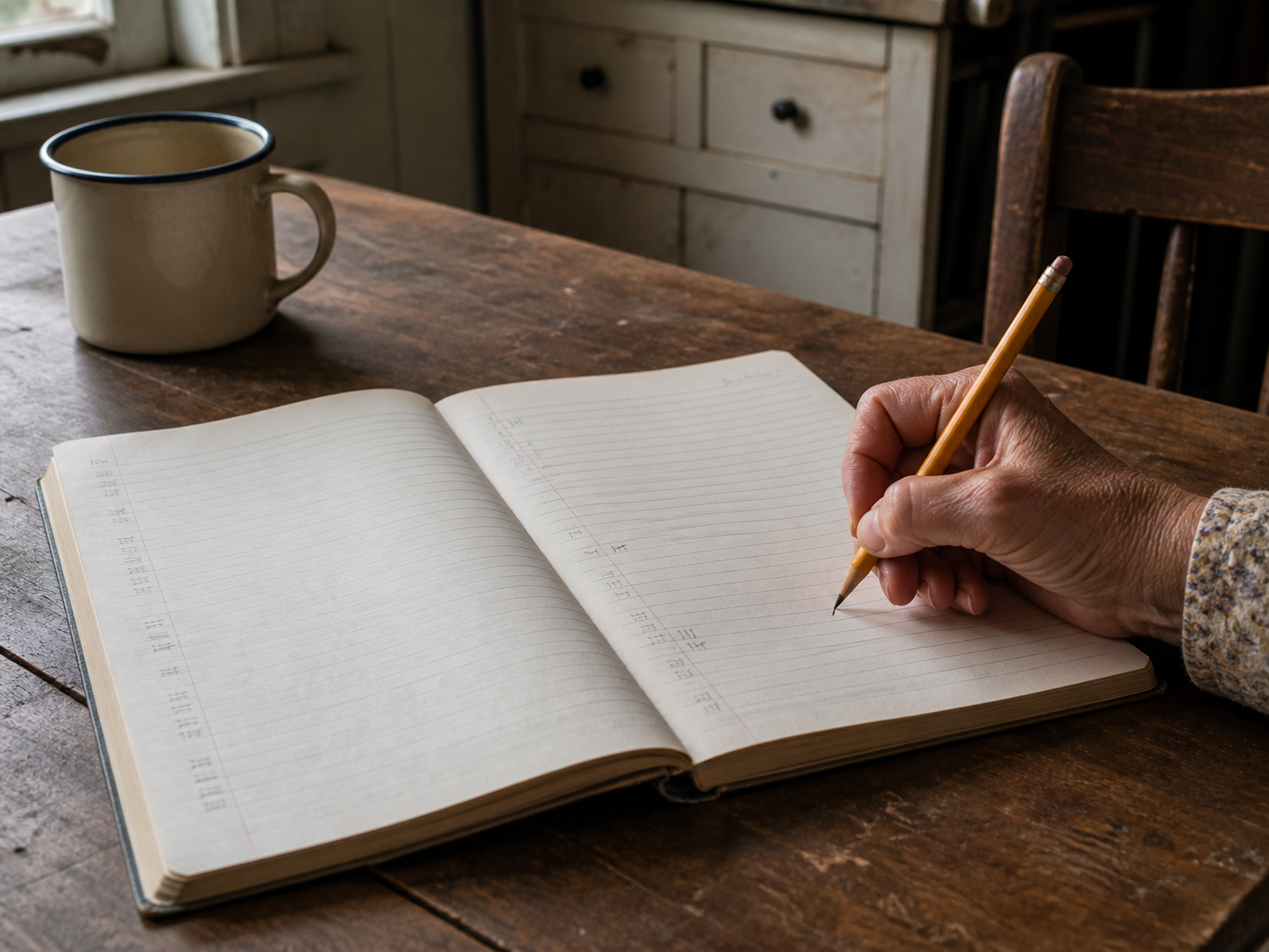Clean, Cool, and Kept book on a wooden table beside a notebook and pencil