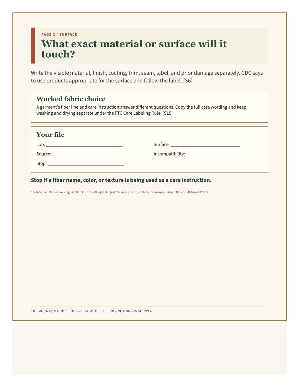 Page two of The Five-Question Household Test